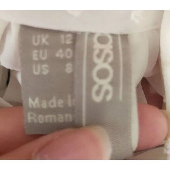 NEW Asos White Sheer Long-Sleeved Women's Blouse Size 8 - Picture 6 of 7